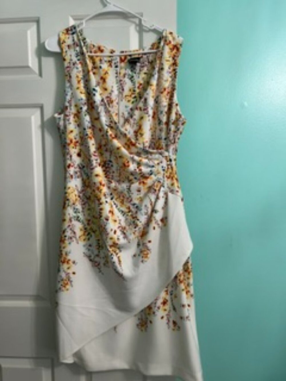 Maison Tara Floral Draped Front Dress Size 14 NWOT